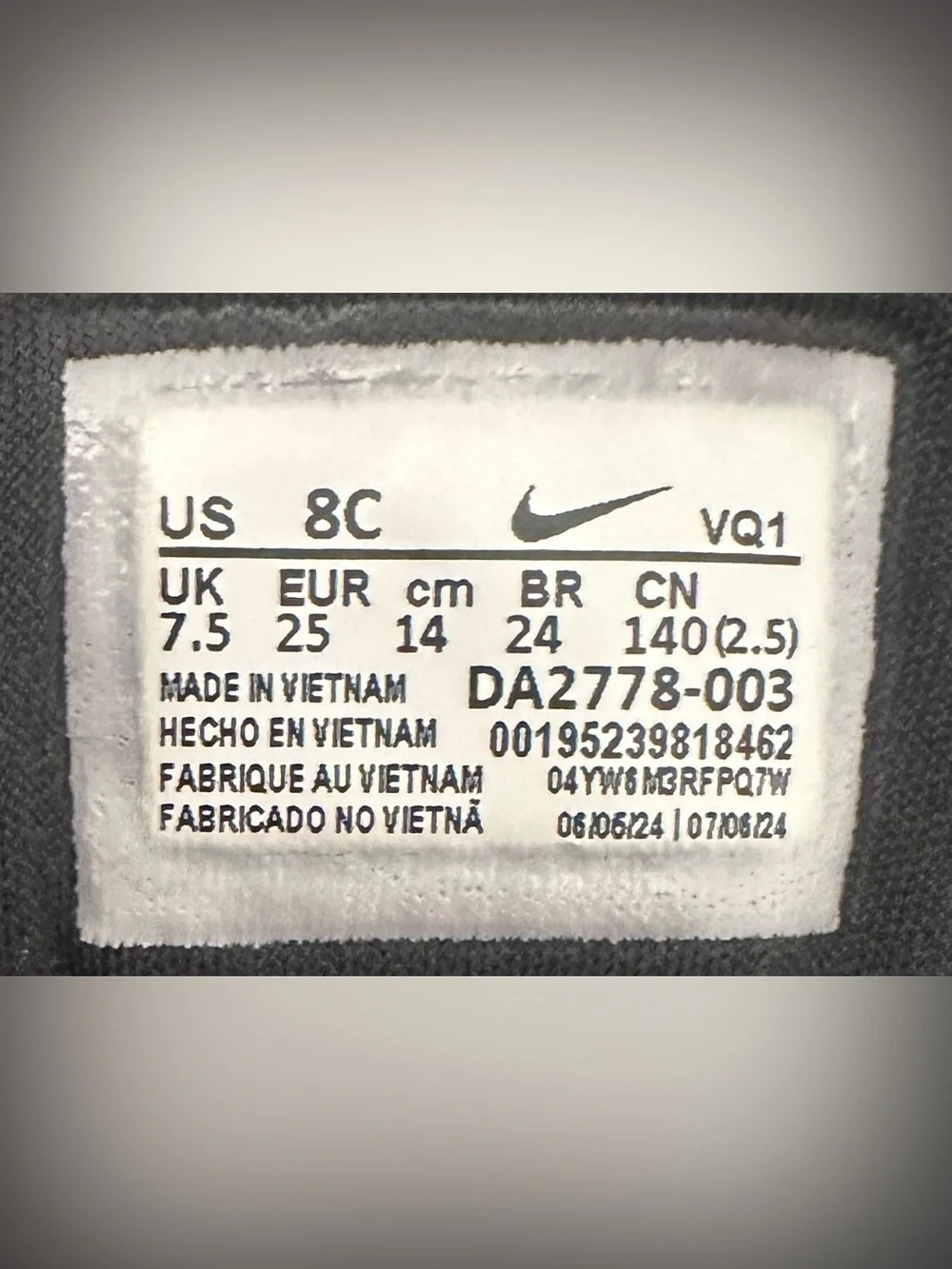 Nike Star Runner 3 Shoes Black/White DA2778-003 Velcro Strap Size 8C